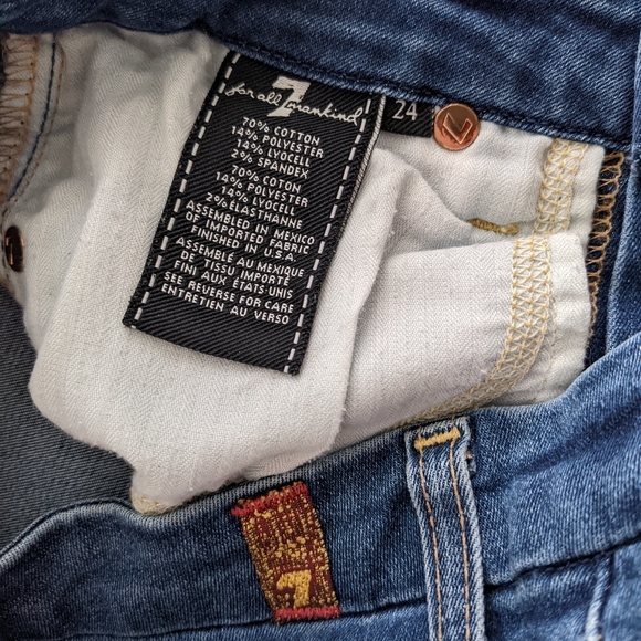 7 For All Mankind B(AIR) Ankle Skinny Distressed Jeans Size 24 - Picture 7 of 16